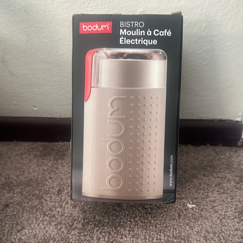 Bodum Bistro Electric Coffee Grinder - Silver and Red